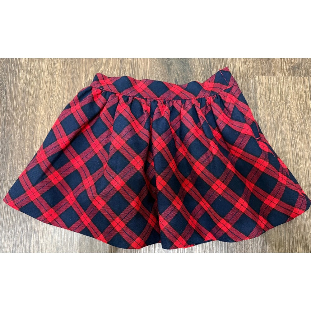 Janie and Jack Baby Girls Plaid Skirt 18-24M Red Navy Preppy